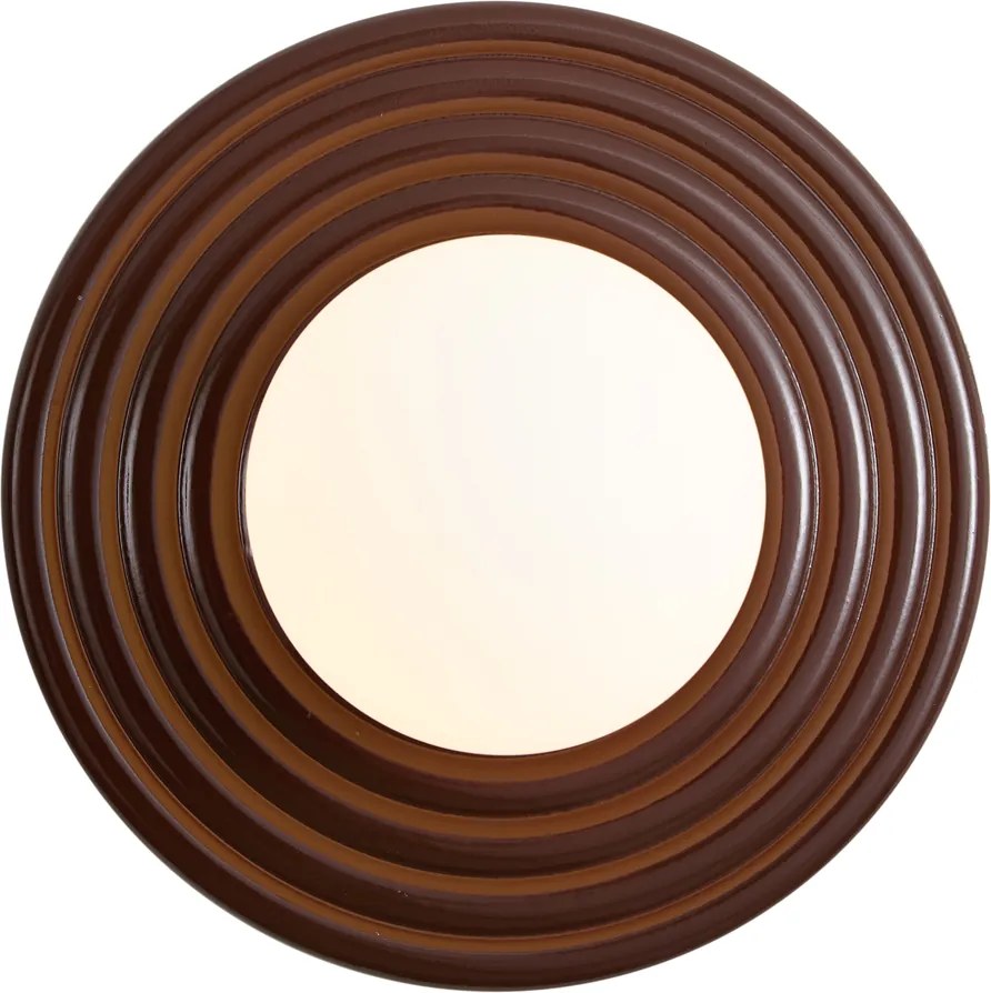 Retro wandlamp bruin met opaal rond 20cm IP44 - Lila
