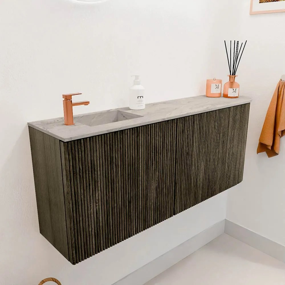 Mondiaz Joya DLux 100cm toiletmeubel ronding rechts shadow met wastafel faye links 1 kraangat glace