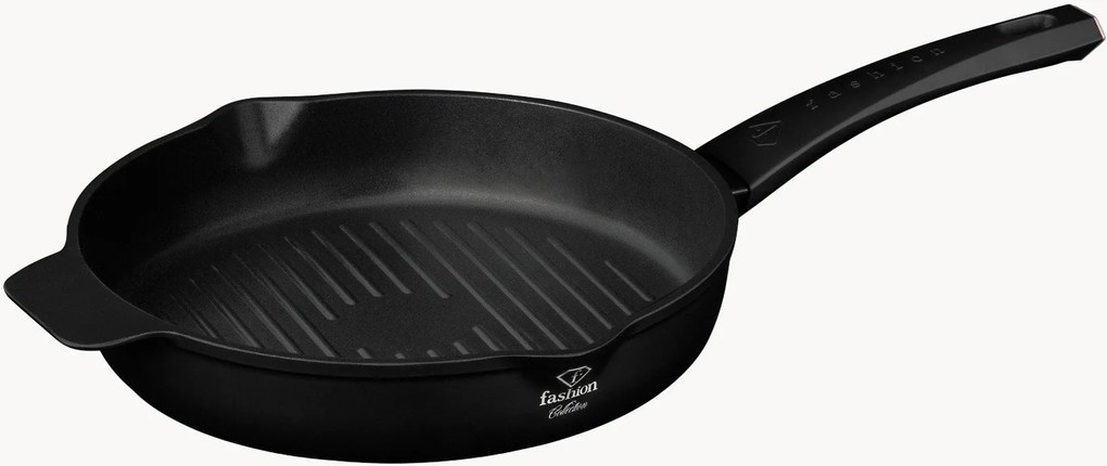 Ronde grillpan met antiaanbaklaag Mat zwart