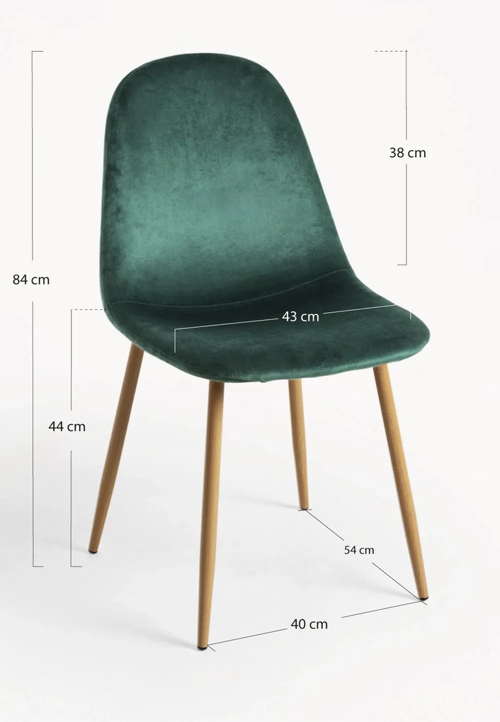 Set 4 Teok Fluwelen Stoelen