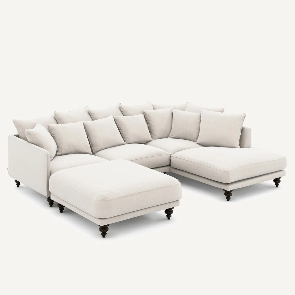 Voetenbank van fluweel chenille, Lazare