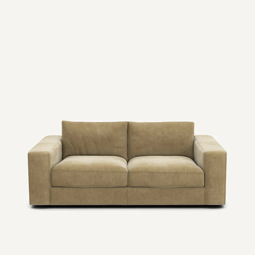 Compacte 3-zitsbank in stonewashed fluweel, SKANDER