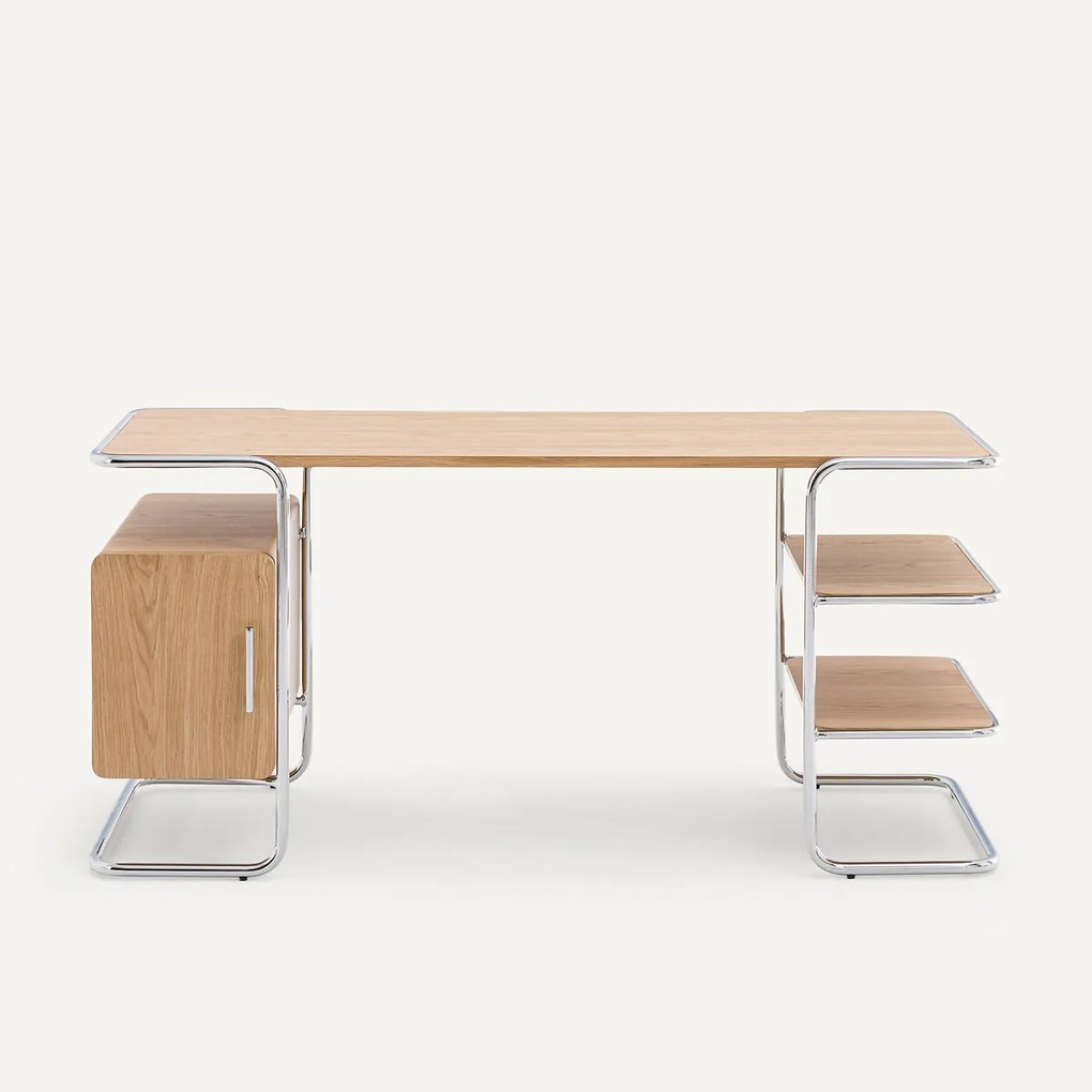 Buisvormig bureau in eikenfineer, lengte 155 cm, Emlyn