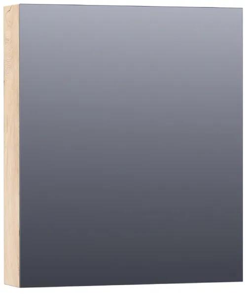 BRAUER Plain Spiegelkast - 60x70x15cm - 1 rechtsdraaiende spiegeldeur - MFC - sahara SK-PL60RSH