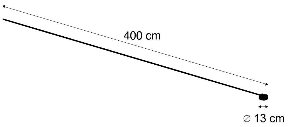 Modern railsysteem zwart 1-fase 400 cm met ronde voeding - Magnetic
