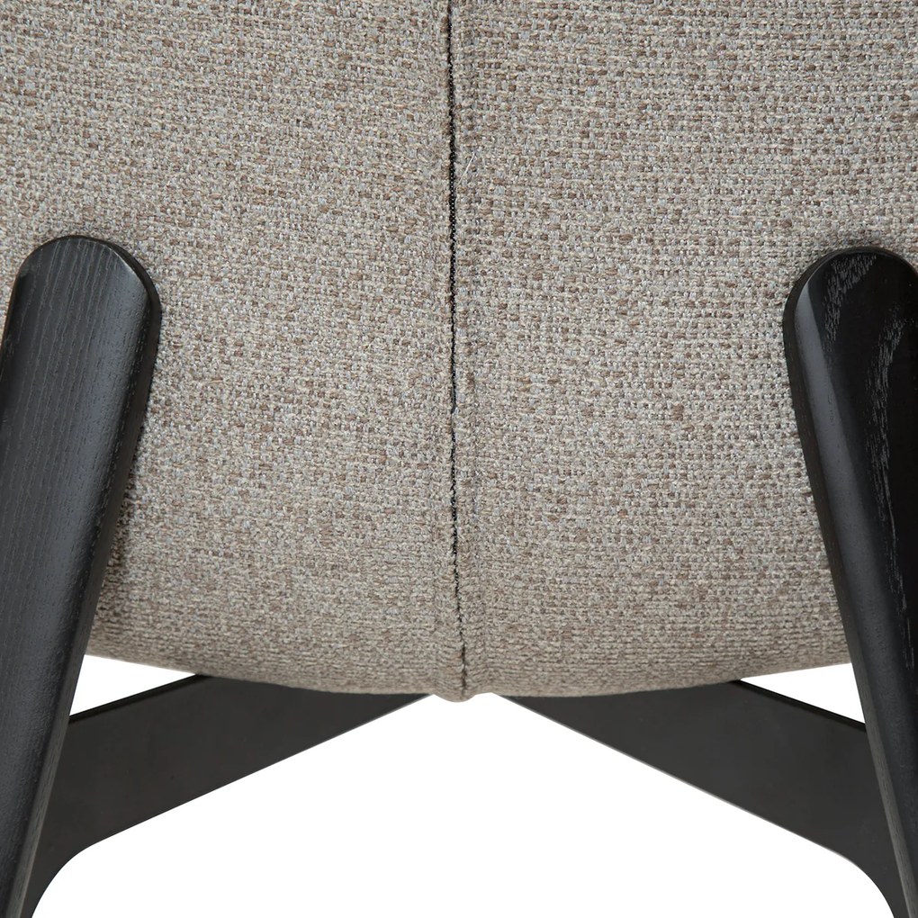 Dan-Form Paragon Design Eetkamerstoel Grijsbruin Boucle Met Zwart Essen