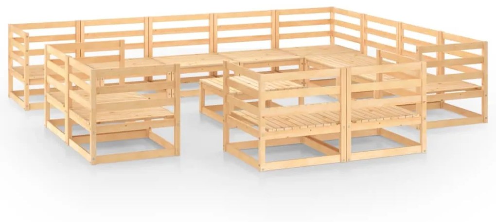 vidaXL 13-delige Loungeset massief grenenhout
