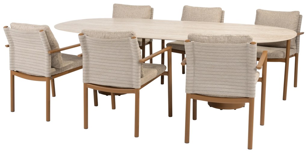 Colorado Safina dining tuinset 240x105xH75 cm 7 delig keramiek amber 4 Seasons Outdoor