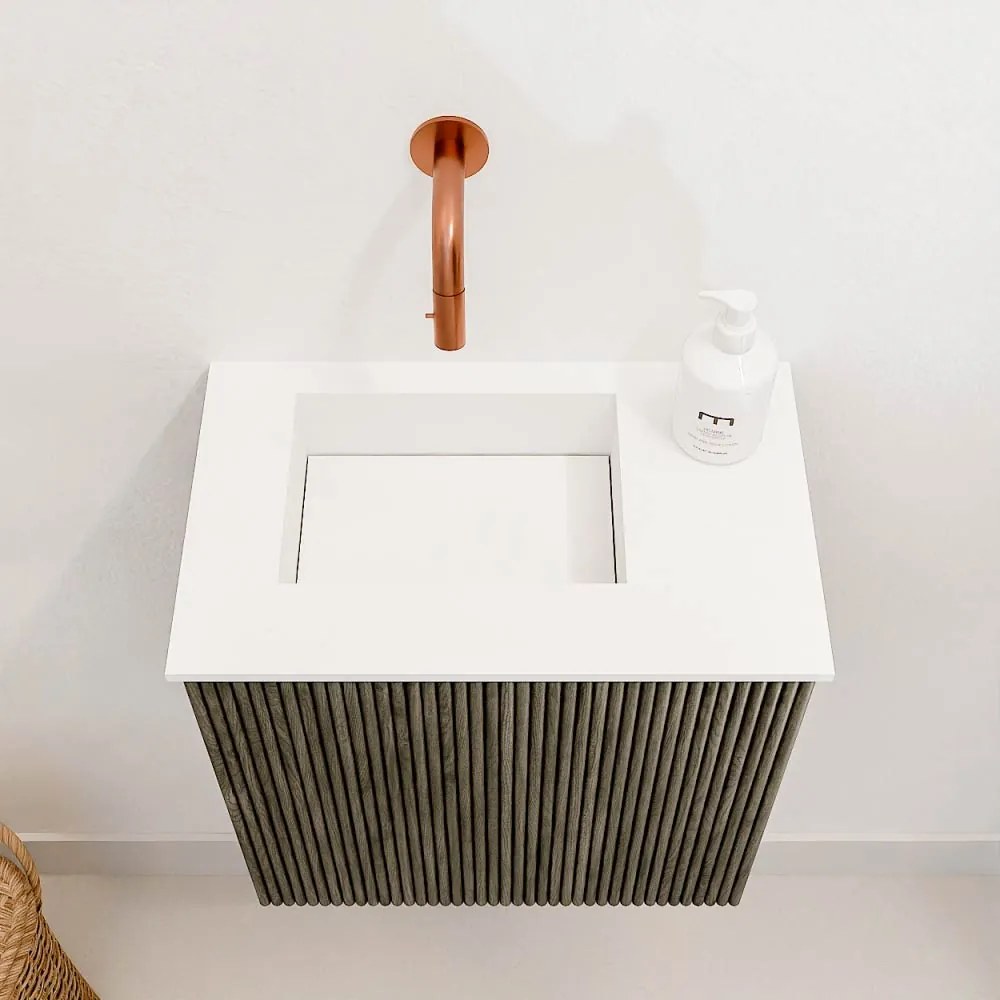 Mondiaz Joya 40cm toiletmeubel shadow met wastafel faye links zonder kraangat talc