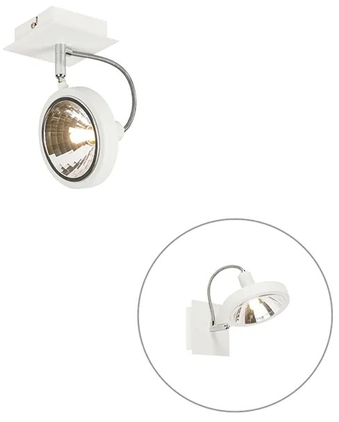Design Spot / Opbouwspot / Plafondspot wit 1-lichts verstelbaar - Nox Design, Modern G9 vierkant Binnenverlichting Lamp