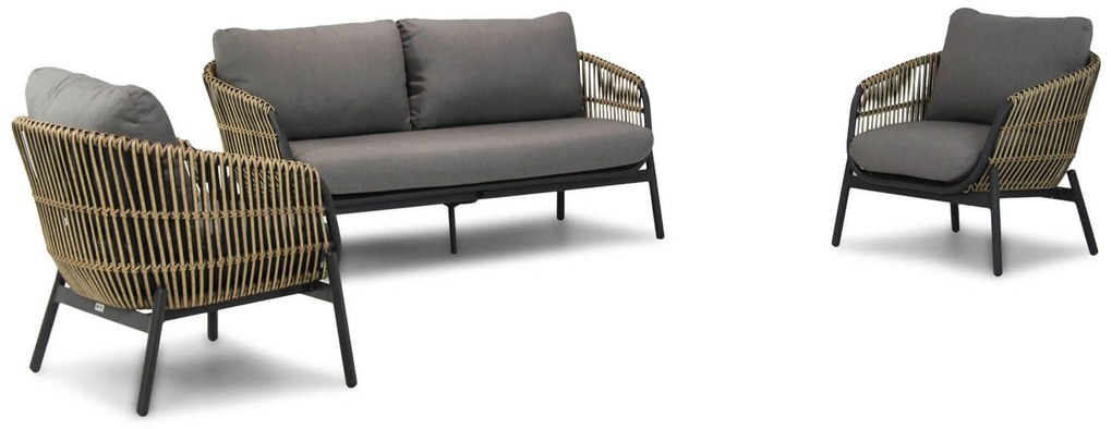 Stoel en Bank Loungeset 5 personen Wicker Taupe Coco Nathan/Pacific