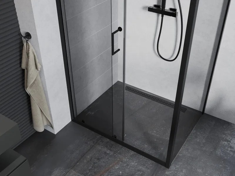 Mexen Apia schuifdouchecabine 100 x 90 cm, transparant, zwart - 840-100-090-70-00