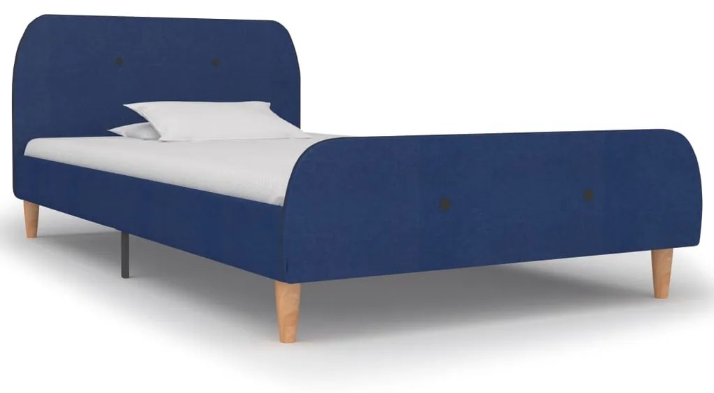 vidaXL Bedframe stof blauw 90x200 cm