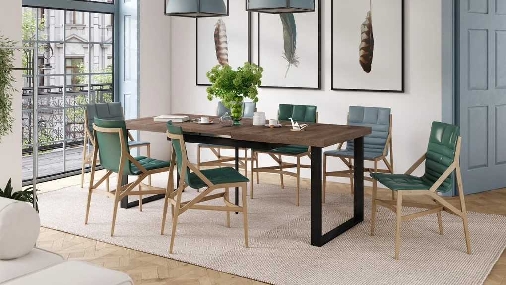 AVELLA Bruin Eik - LOFT TAFEL VOOR WOONKAMER/EETKAMER UITKLAPBAAR TOT 3,1 m!
