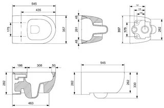 Plieger Kansas randloos toilet met softclose & quick release slimme zitting mat wit