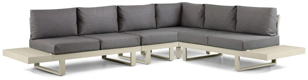 Hoek loungeset 6 personen Aluminium Taupe Lifestyle Garden Furniture Lorenzo