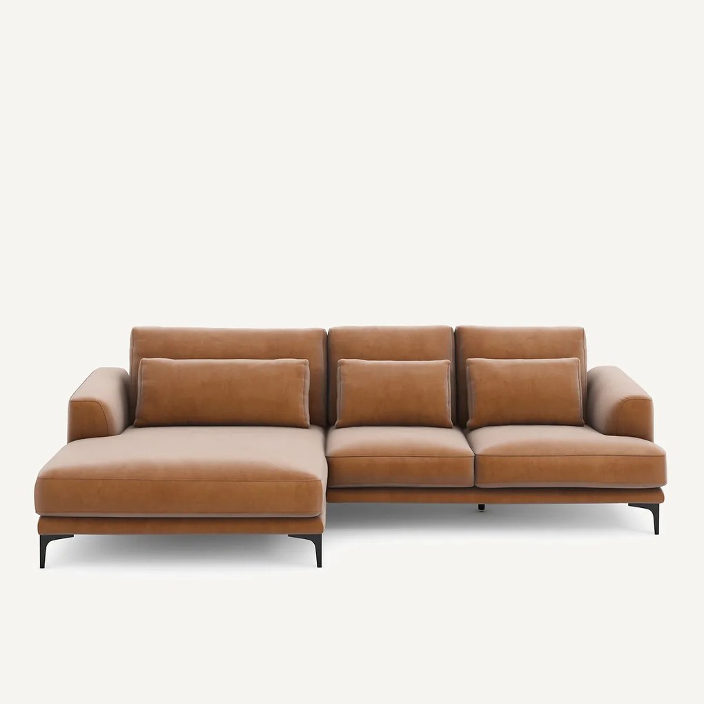 XL hoekbank links in fluweel, MARSILE