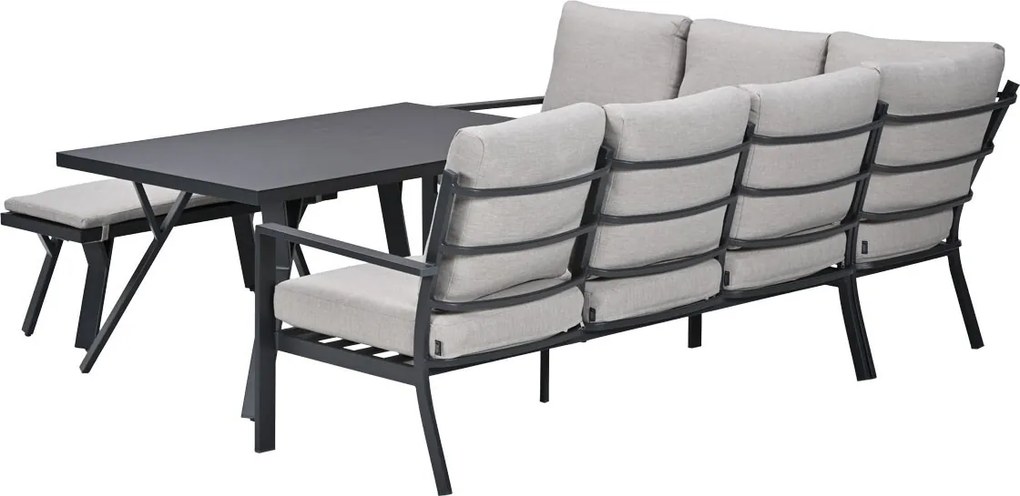 Garden Impressions Senja lounge dining set 4-delig links - sandstone