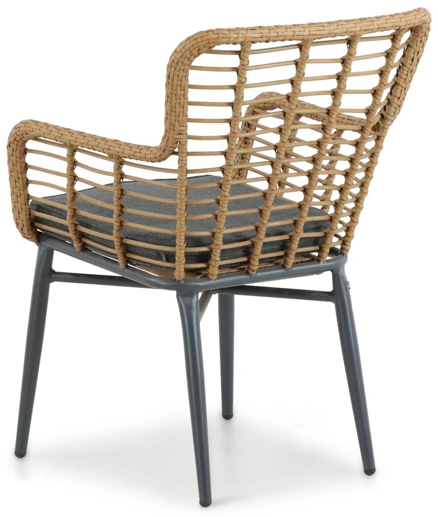 Tuinset Ronde Tuintafel 4 personen 120 cm Aluminium/wicker Taupe  Lifestyle Garden Furniture Toledo/Vienna