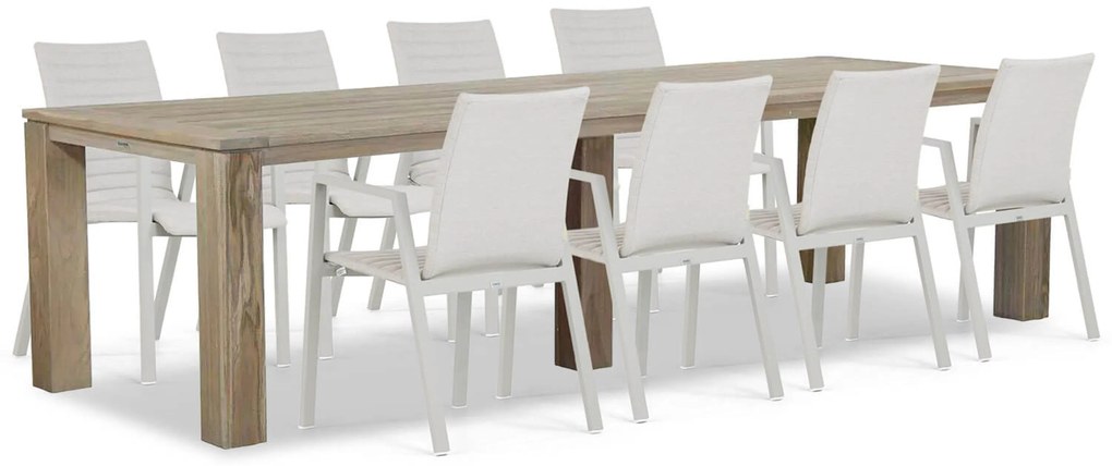 Tuinset 8 personen 300 cm Aluminium/textileen Taupe Osmen Joliet/Brighton