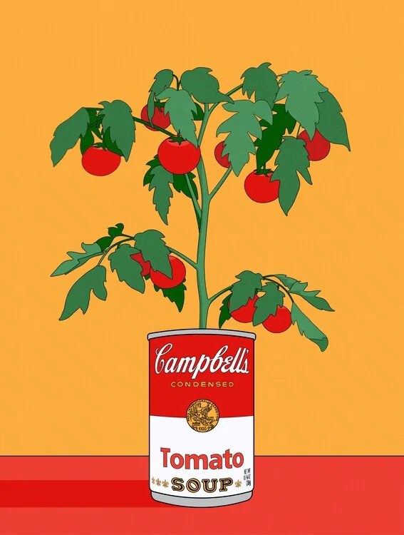 Ilustratie Campbells Soup Tomato Plant Retro Illustration, Retrodrome