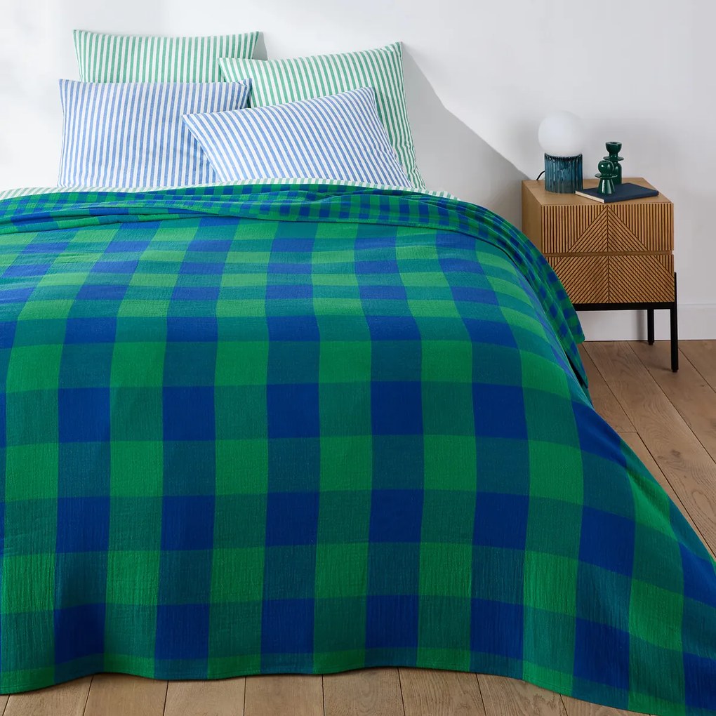 Geruite beddensprei in tetra, Calix