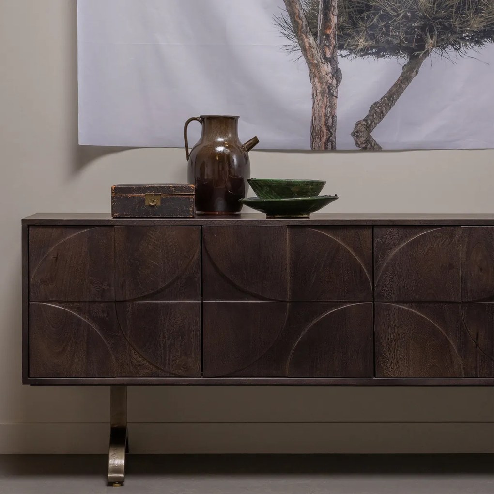 BePureHome Draw Dressoir Mangohout Walnoot - 180x40x70cm.