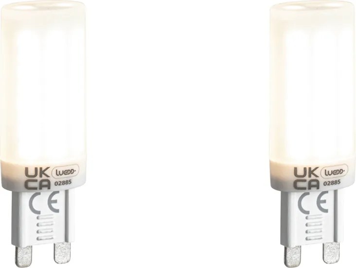 Set van 2 G9 3-staps dimbare LED lampen opaal 4.5W 500 lm 4000K