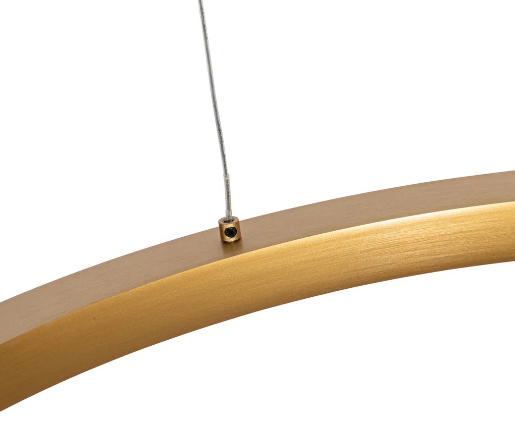 Eettafel / Eetkamer Hanglamp goud 60cm incl. LED 3-staps dimbaar - Girello rond Binnenverlichting Lamp