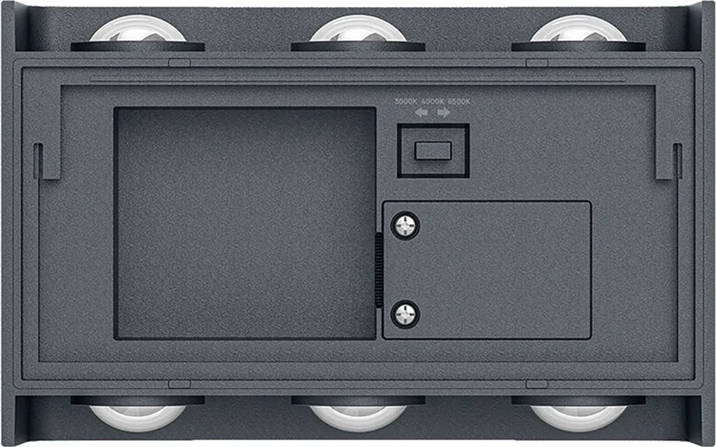 LED Wandlamp Brinton Victo - Antraciet 6W 16x10cm