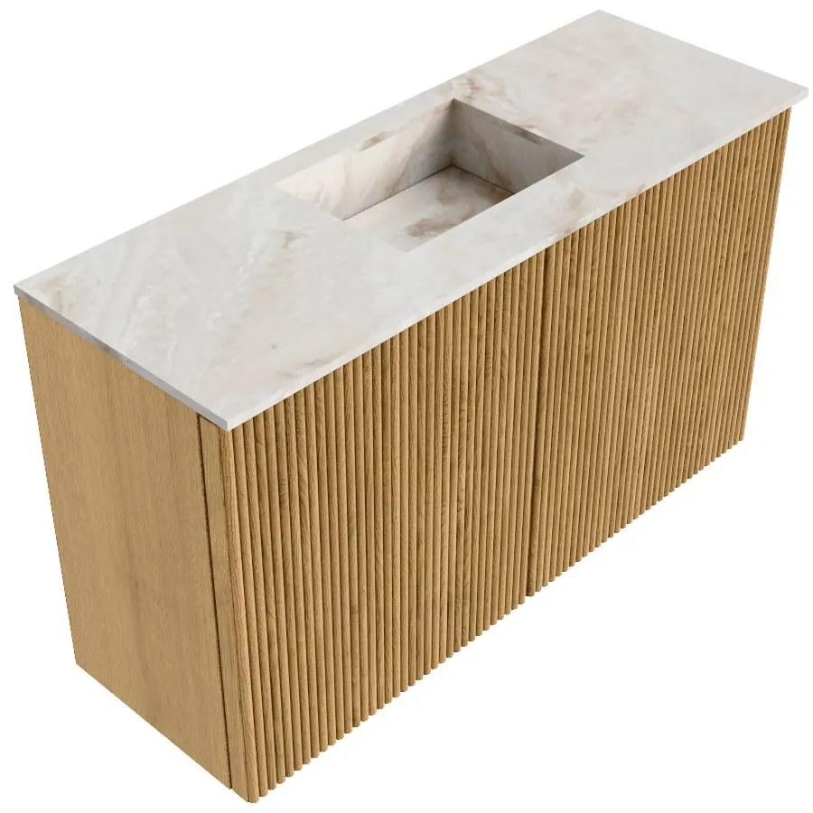 Mondiaz Joya DLux 70cm toiletmeubel oak met wastafel faye midden 1 kraangat frappe