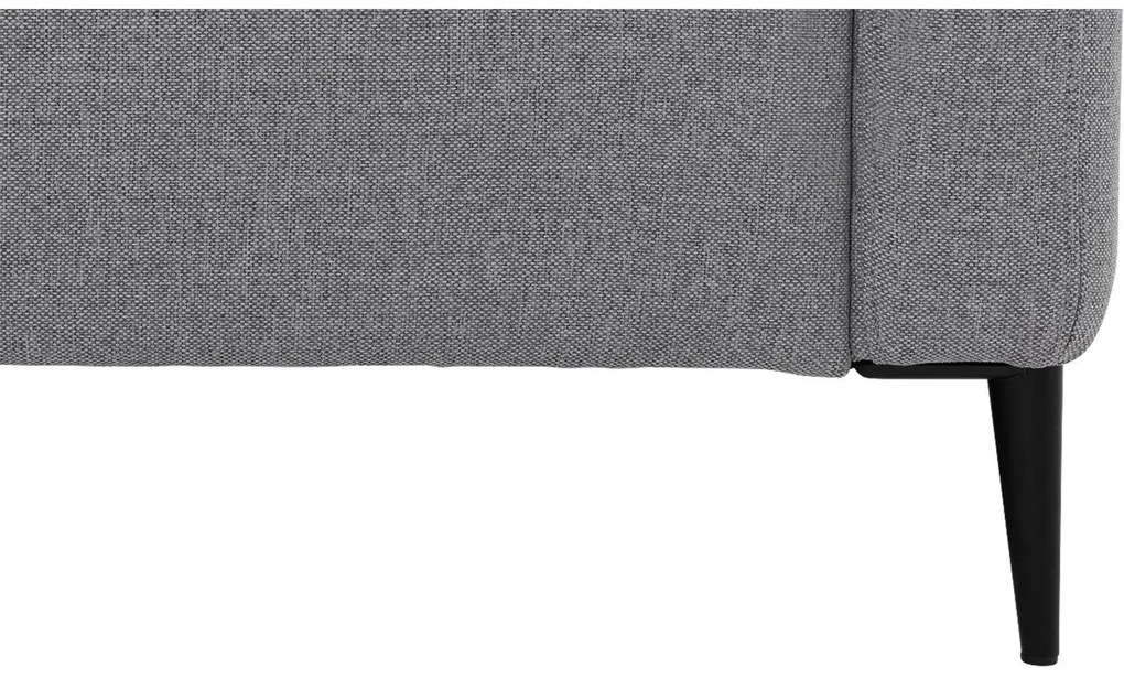 Goossens  Key West grijs, stof, 3-zits, modern design met ligelement links