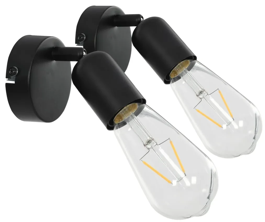 vidaXL Spotlights 2 st E27 zwart