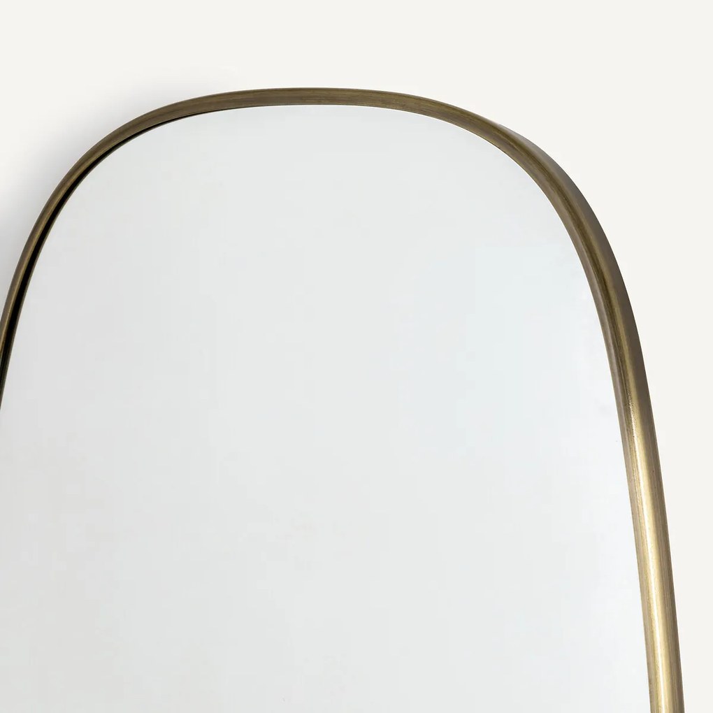 Spiegel met kader in verouderde messing H100cm, Caligone