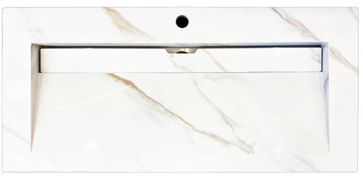 Lambini Designs Quri keramische wastafel 100cm marmer met 1 kraangat