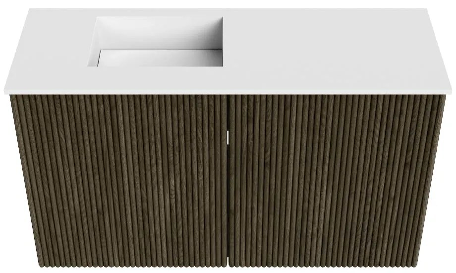 Mondiaz Joya 70cm toiletmeubel shadow met wastafel faye links 1 kraangat talc