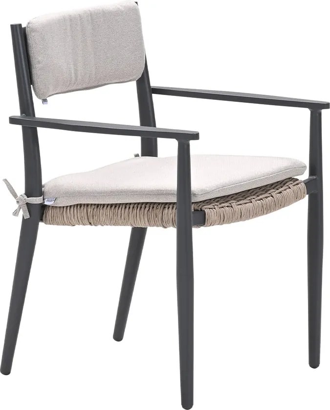 Garden Impressions Lily tuinstoel donker grijs - 4 stuks