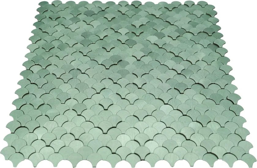 Zelfklevende Mozaïektegels Metaal | Visschub Pastelgroen | 28,8×29,8 cm | Keuken, Bad & WC