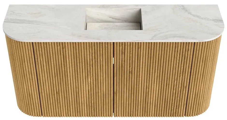Mondiaz Joya DLux 85cm toiletmeubel ronding links/rechts oak met wastafel faye midden 1 kraangat ostra