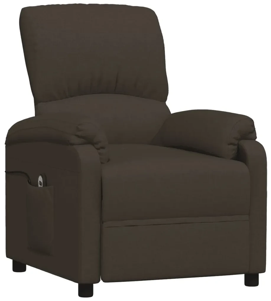 vidaXL Fauteuil verstelbaar elektrisch stof donkerbruin