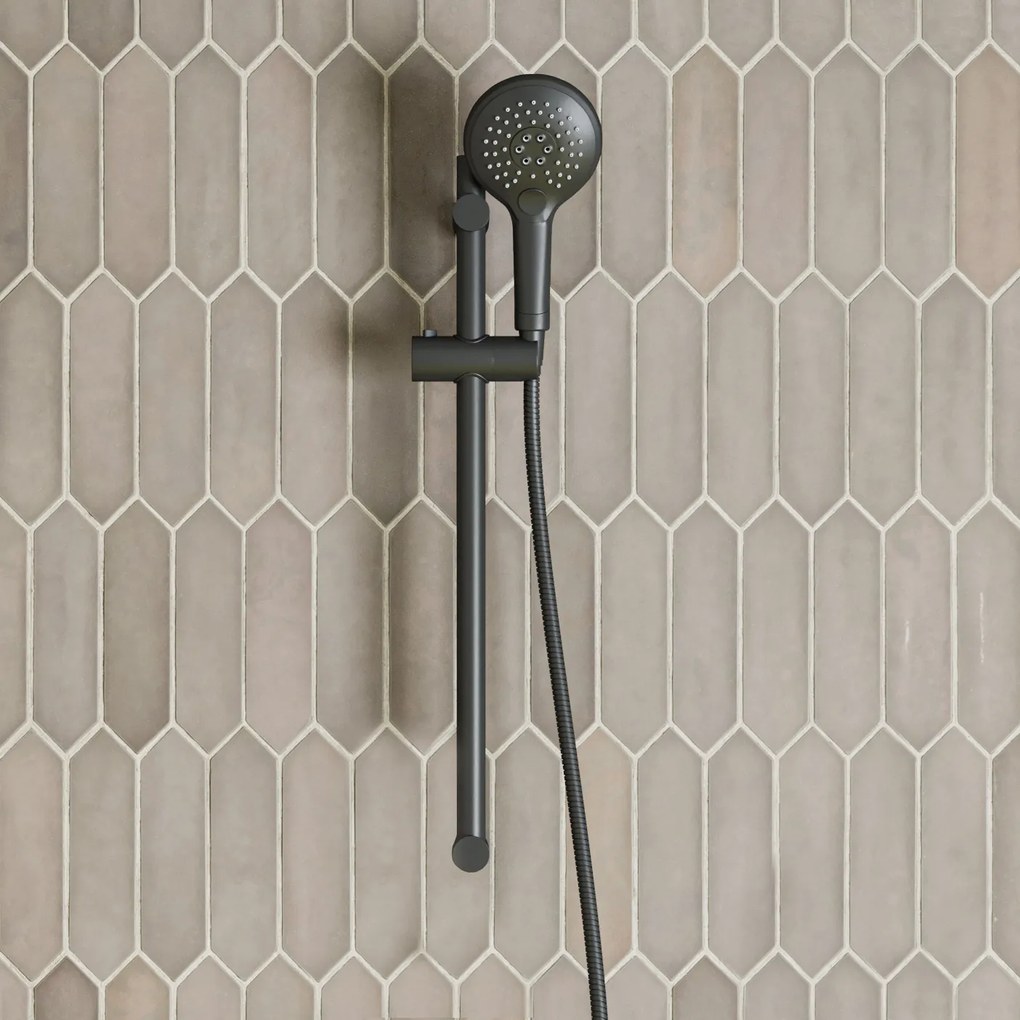 Saniclear Nero glijstangset met 2 standen handdouche zwart mat