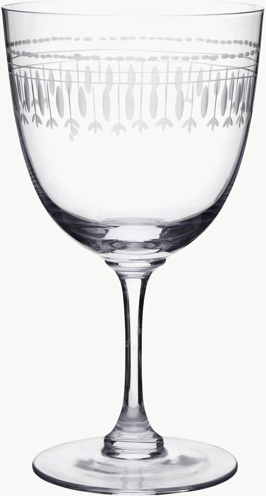 Mondgeblazen kristallen wijnglazen Ovals, 4-delig