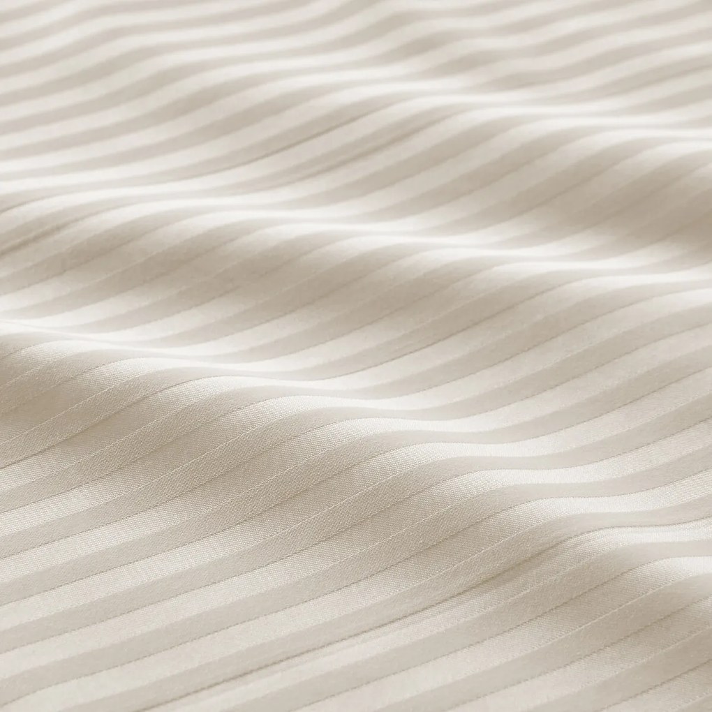 Effen plat laken in katoensatijn, Opale gestreept