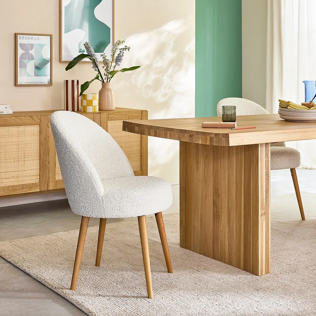 Set van 2 stoelen in bouclette, Quilda