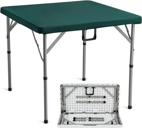 VEVOR Mahjongtafel, opvouwbare kaarttafel voor 4 spelers met slijtvast groen tafelblad, draagbare, twee-hoekige dominotafel met draaggreep, 86 x 86 x 74 cm dominotafel