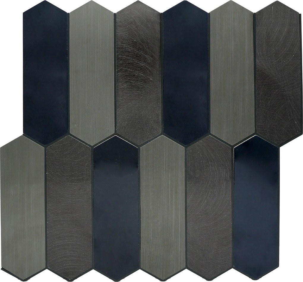 Zelfklevende Mozaïektegels Metaal | Picket Blauw | 28,2×27,3 cm | Keuken, Bad &amp; WC