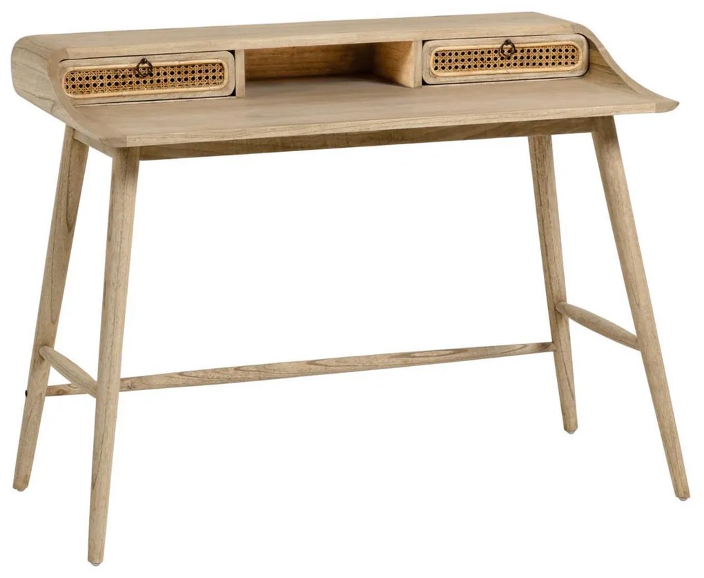 Kave Home Nalu Houten Bureau Met Webbing - 110 X 60cm.