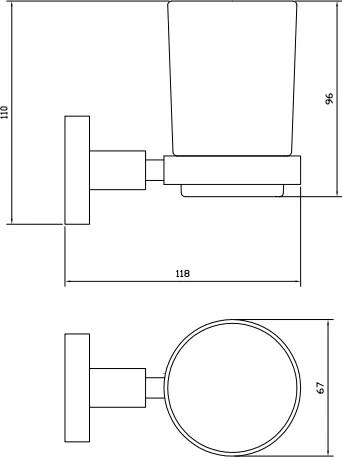 Eastbrook Genoa messing bekerhouder chroom