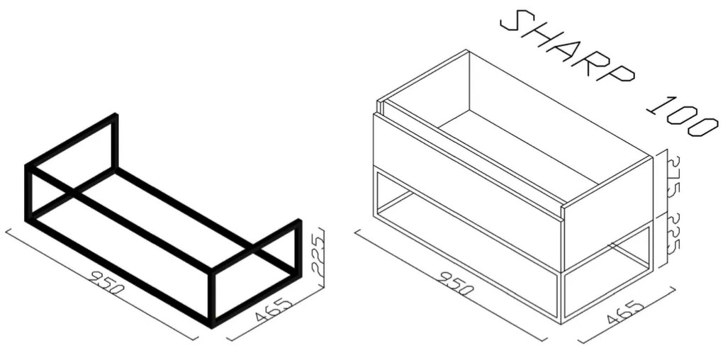 SaniGoods Sharp badmeubel 100cm