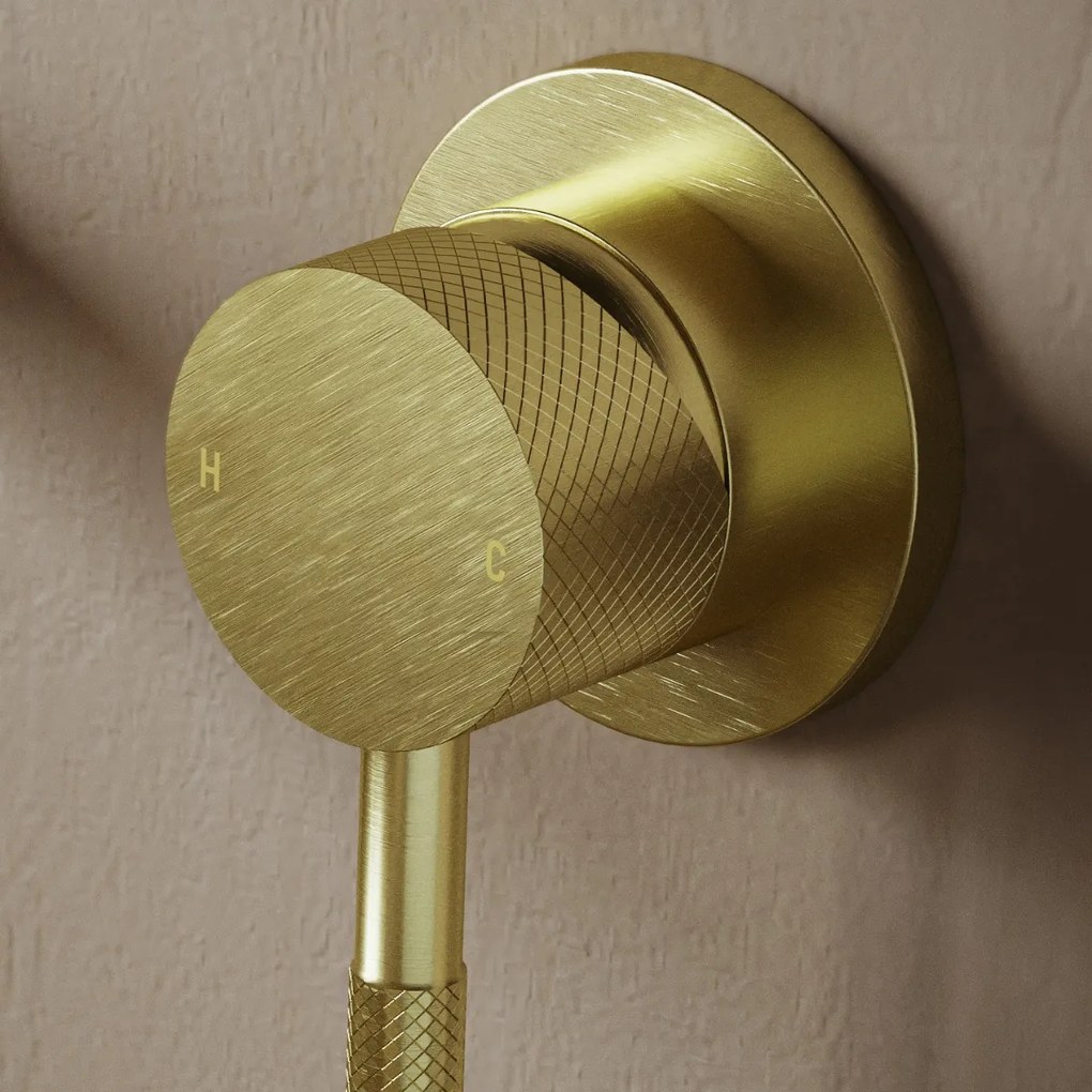 Saniclear Brass Curved inbouw wastafelkraan geborsteld messing - mat goud